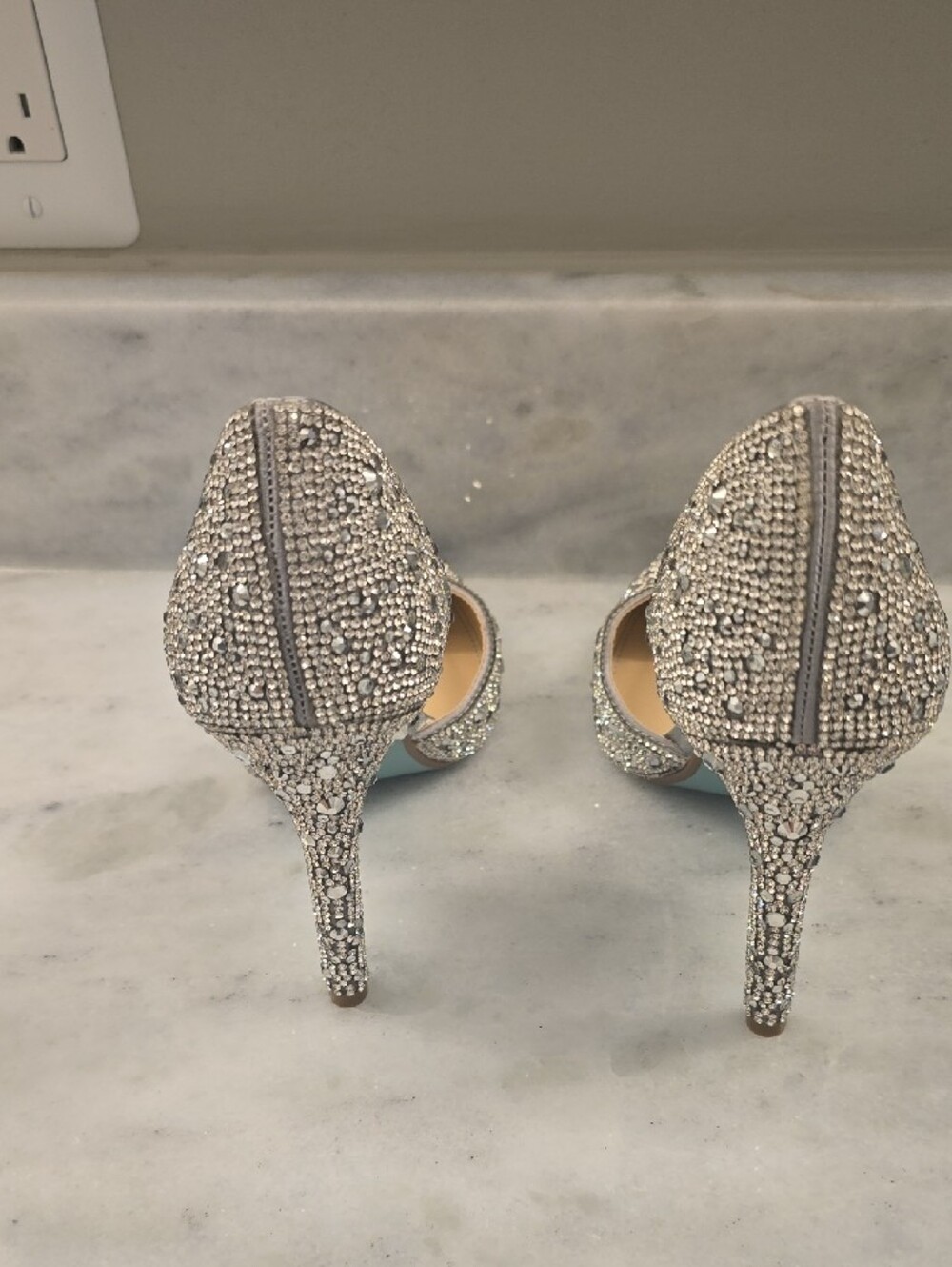 Blue by Betsey Johnson Silver Crystal D'Orsay Pointed-Toe Pumps - Picture 3 of 7